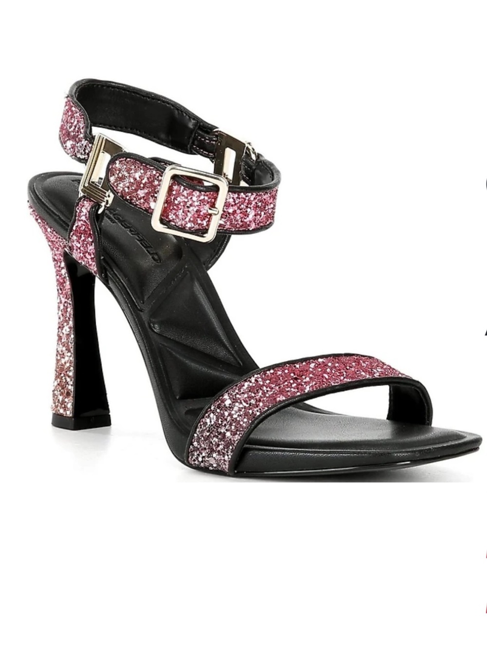 NWT Karl Lagerfeld Glitter Ankle Strap High Heels Sz.8,5